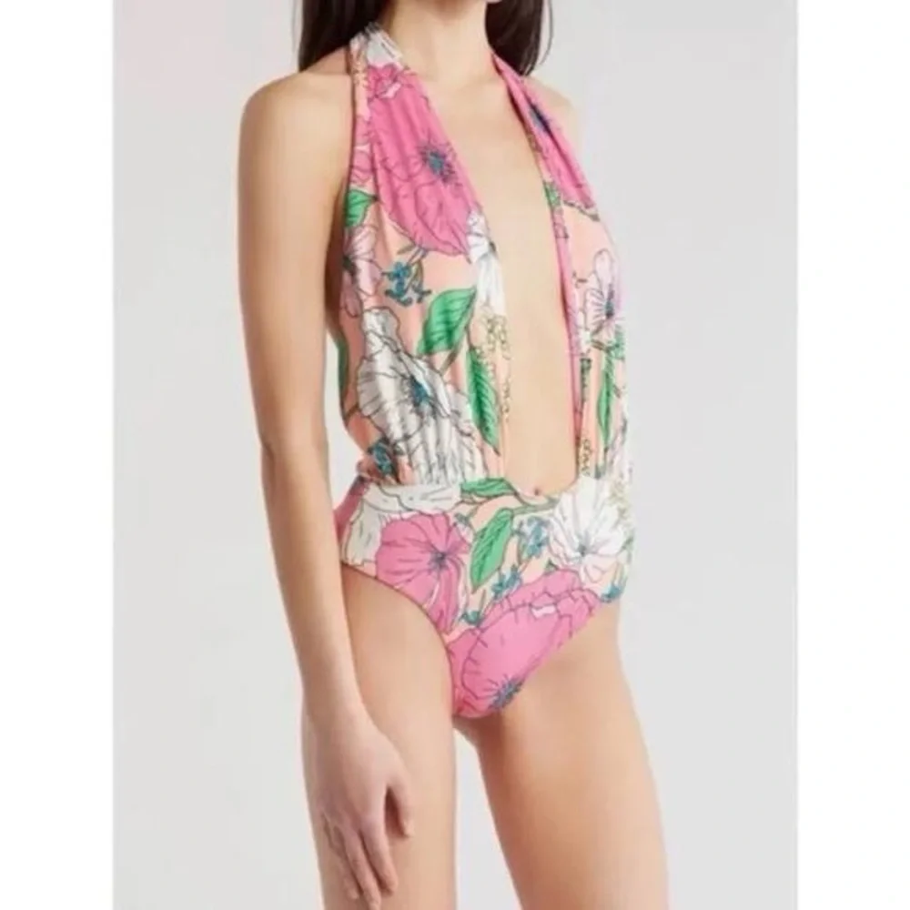 AFRM Pink Floral Women's One Piece Swimsuit